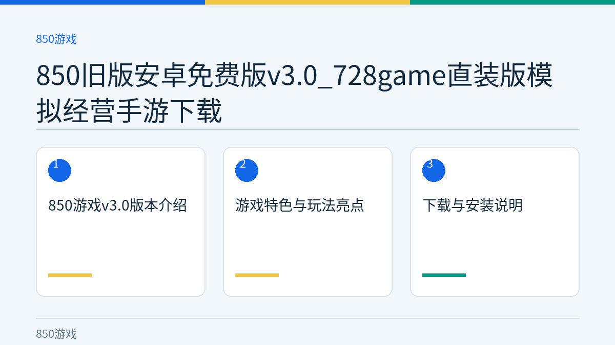 850旧版安卓免费版v3.0_728game直装版模拟经营手游下载文章内容示意图